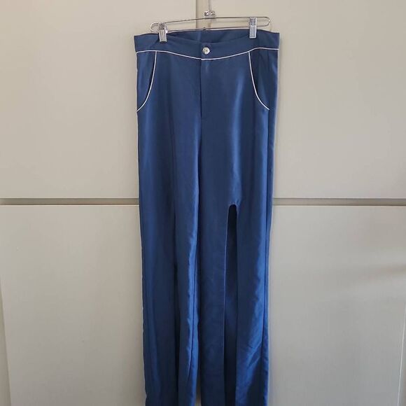 I M Beautiful by Jin Park, Slate Blue Pants trimmed with White Piping,, sz. 30/3 - Picture 1 of 8